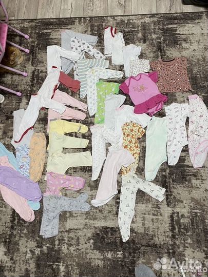 Детские вещи пакетом от 0 до 9 месяцев для девочки