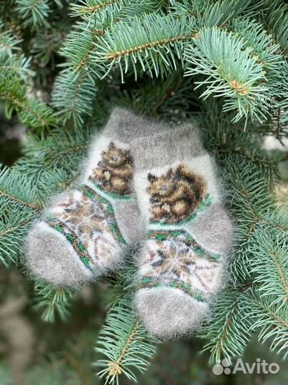 Детские пуховые носки 11-13 см