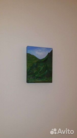 Картина маслом на холсте горный пейзаж