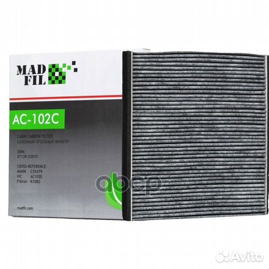 AC102C Салонный фильтр madfil toyota (87139-320