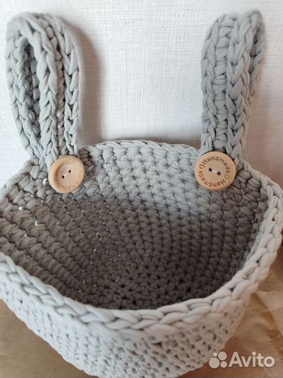 Трикотажная корзинка на детскую кроватку