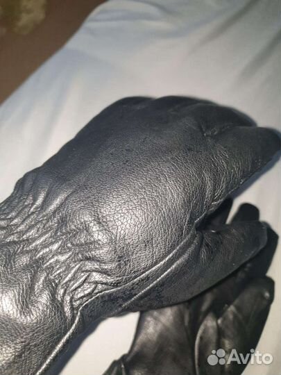 Мужские кожаные перчатки зимние