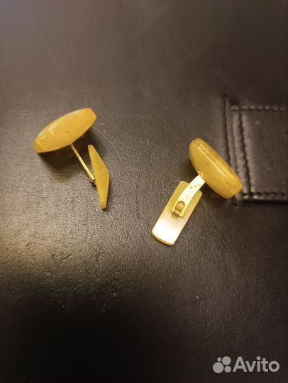 Запонки под янтарь-винтаж 80-е