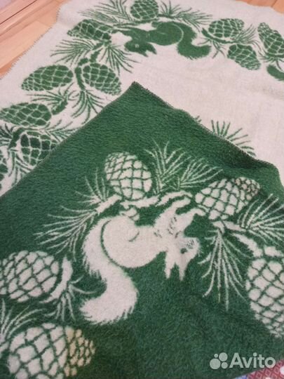 Одеяло детское шерстяное СССР 100х140