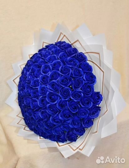 Мыльные розы 101 синие