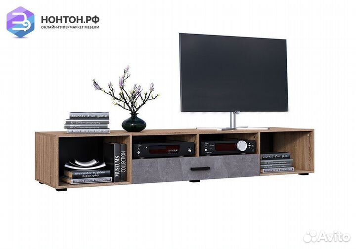 Тв-тумба Нэнси New бетон светлый / сонома