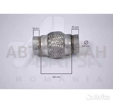 62095asam гофра глушителя 50x100 MM asam