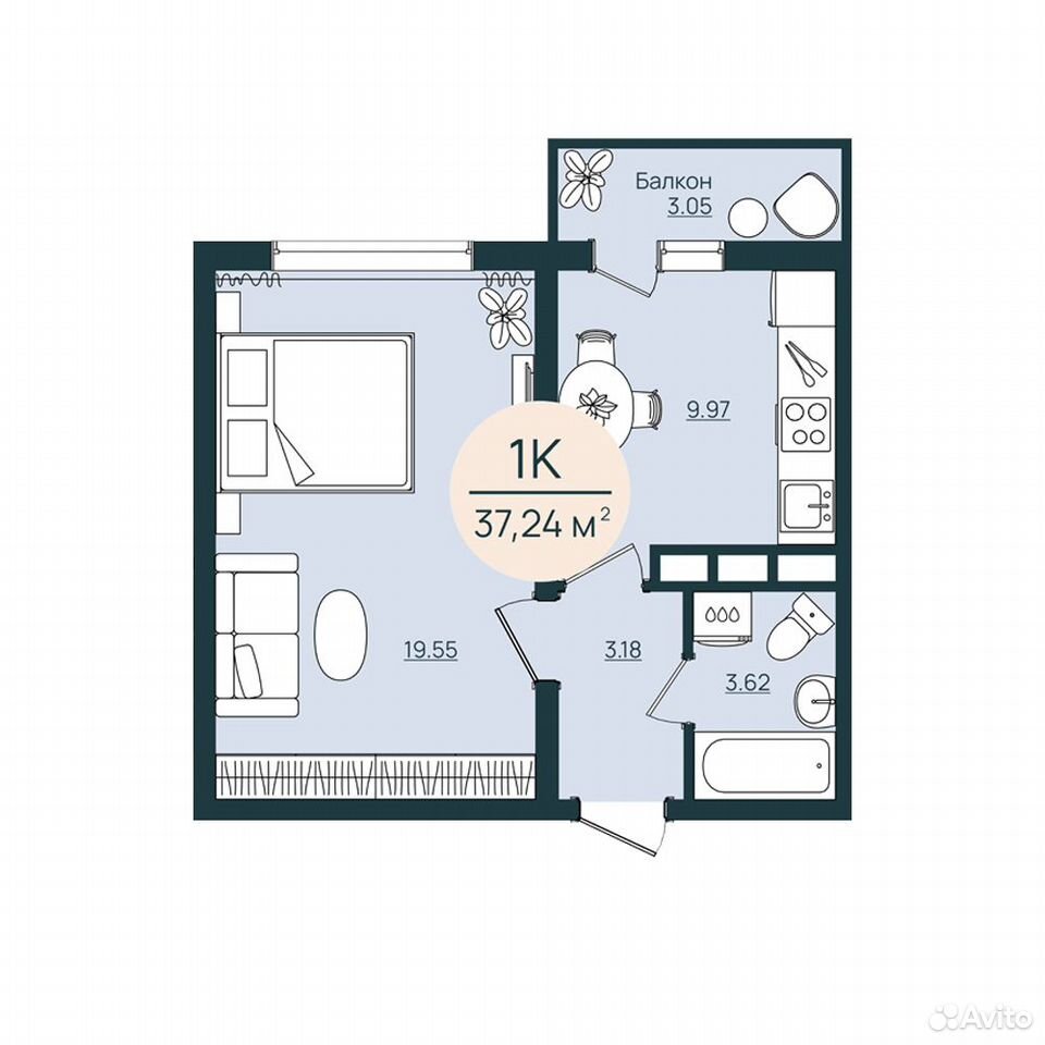 1-к. квартира, 37,2 м², 7/12 эт., Херсон