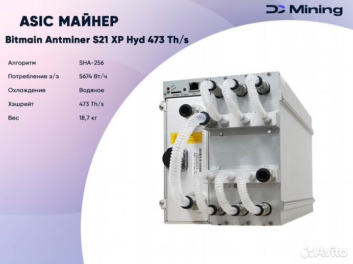 Asic майнер Bitmain Antminer S21 XP Hyd 473 Th/s