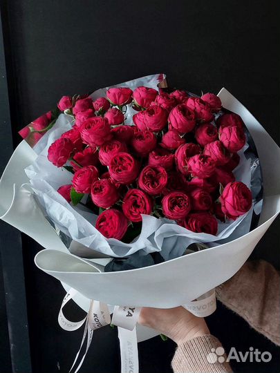 Розы кустовые пионовидные цветы букеты