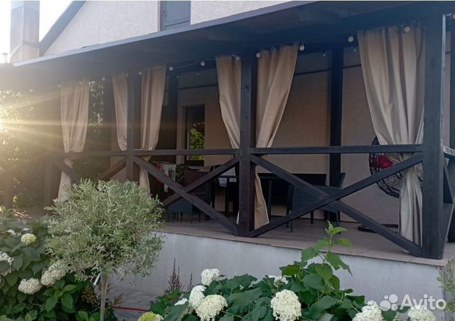 Шторы уличные Оксфорд для веранды беседки бежевые