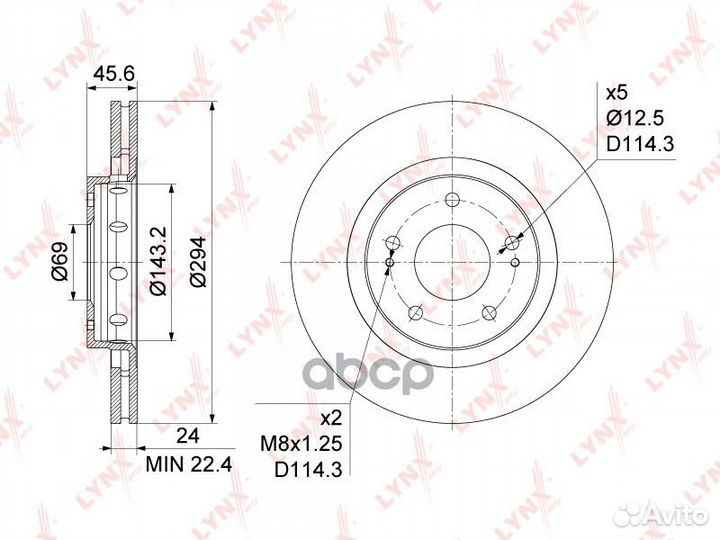 Диск тормозной перед прав/лев mitsubishi Outlan