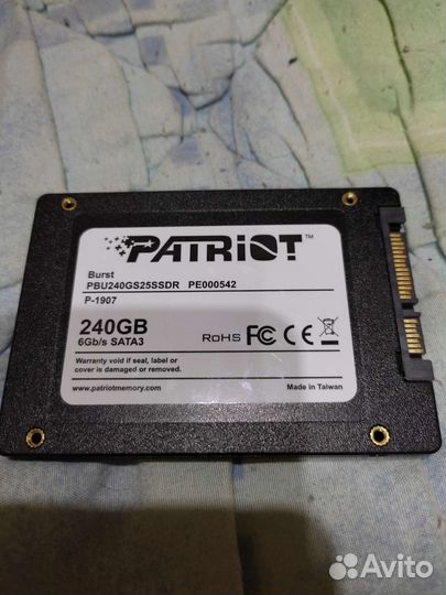 SSD накопитель Patriot Burst pbu240gs25ssdr 240гб