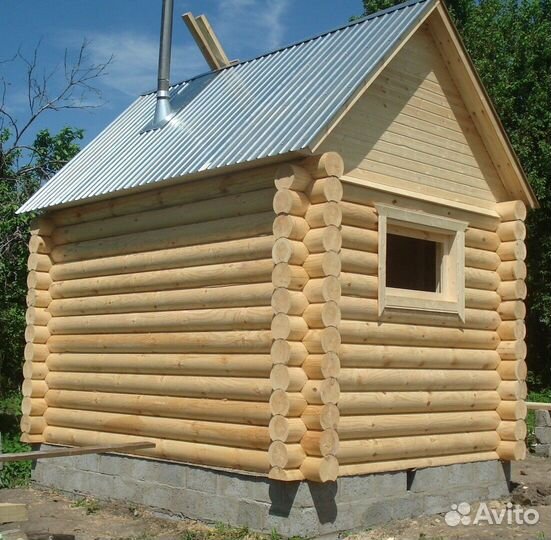 Сруб Кругляк зимний лес дома бани оцб профбус