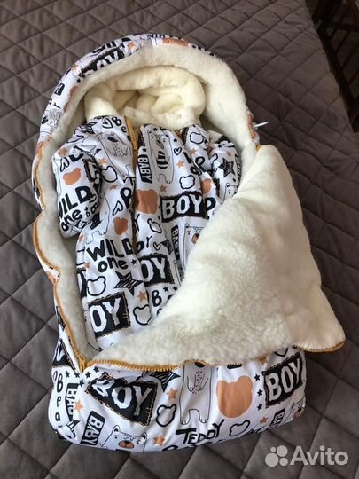 Конверт на выписку зимний для мальчика