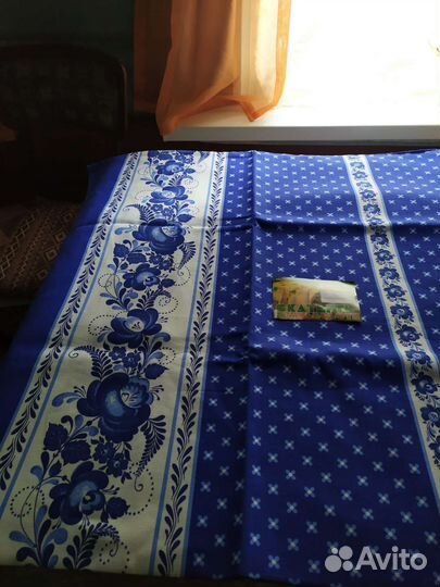 Скатерть хлопок Гжель