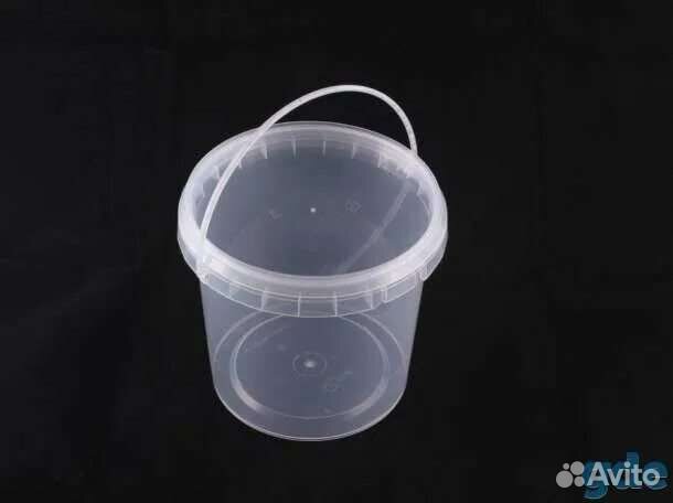 Ведро 1л пластиковое пищевое с крышкой