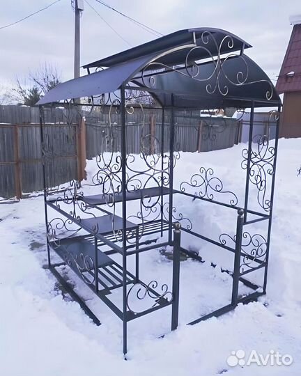 Мангал с печью и казаном