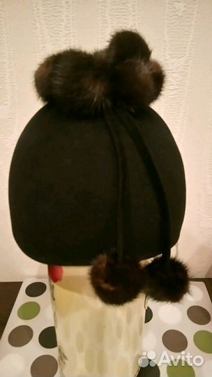 Шапочка фетровая с норкой