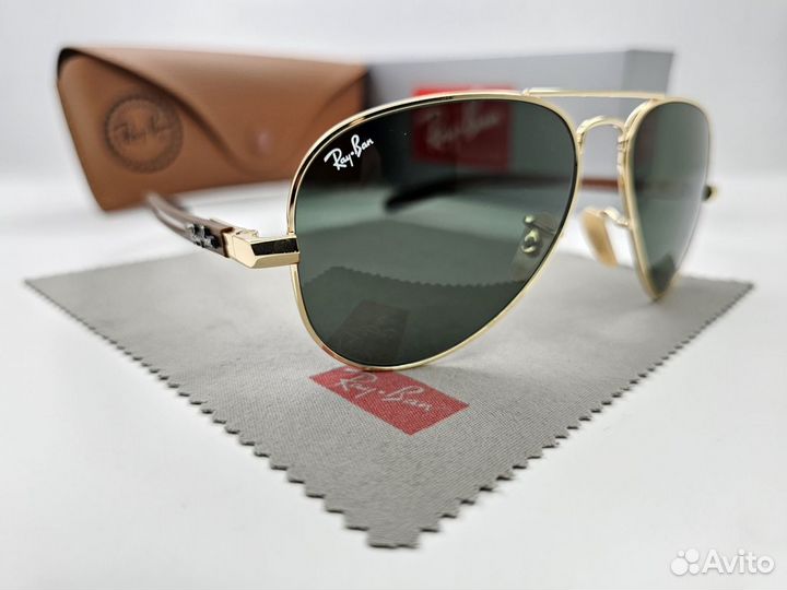 Очки Ray Ban 8307 Aviator Carbon Green Стекло