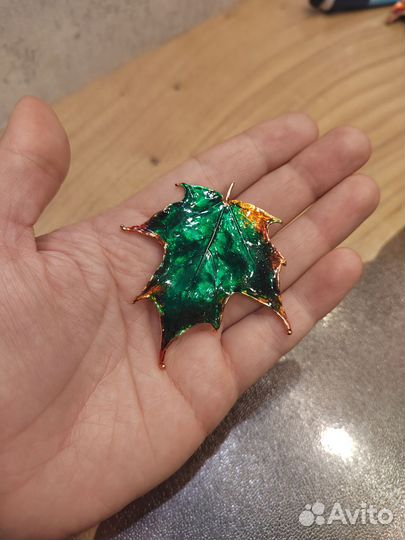 Гальванопластика, брошь, ювелирная эмаль