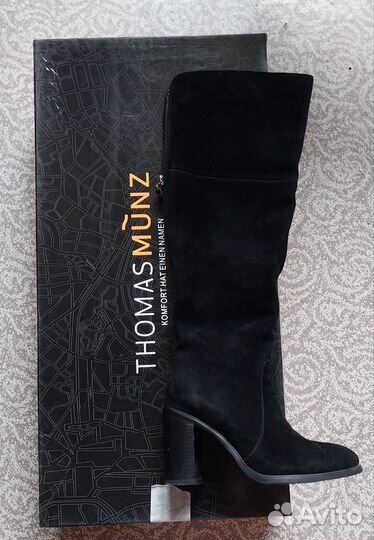 Thomas muns шикарные велюровые высокие сапоги
