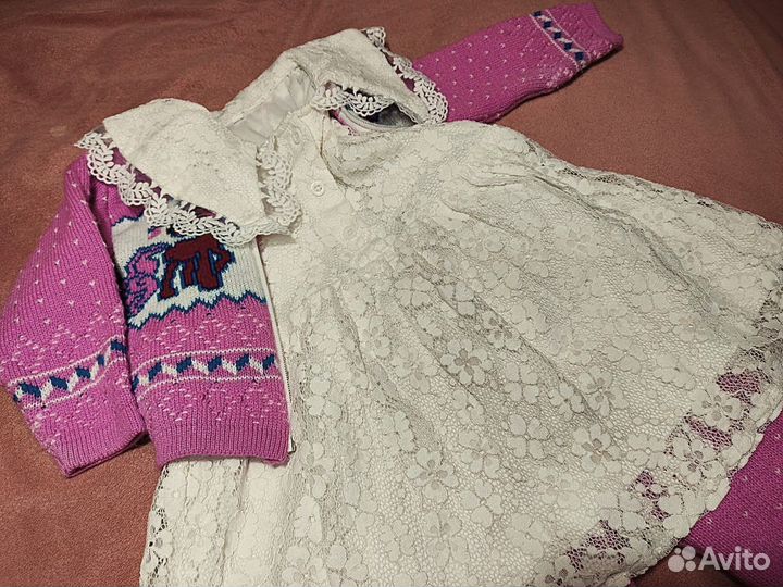 Штаники кофта на замке платье 74-80 см
