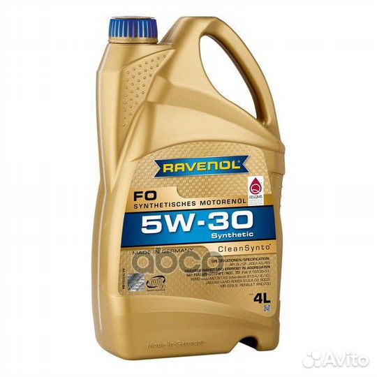 Масло 4L ravenol FO SAE 5W30 API SN GF5 acea A5