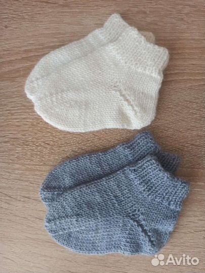 Носочки вязаные детские, для новорожденных (ручная