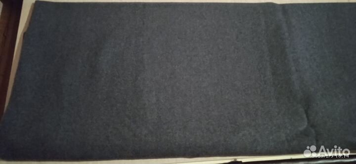 Отрез тёмно-серого чисто-шерстяного драпа