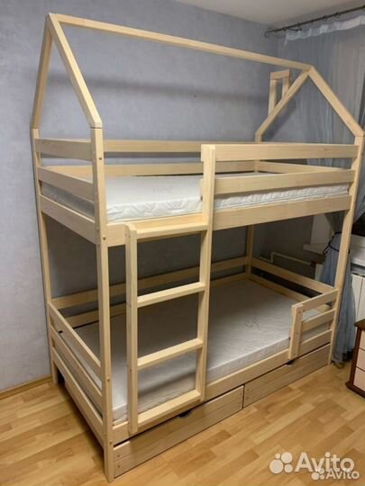 Двухъярусная кровать домик 180х80