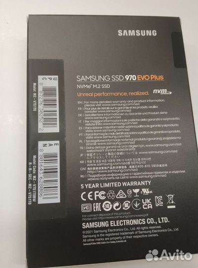 SSD накопитель Samsung 970 EVO Plus 1тб, M.2