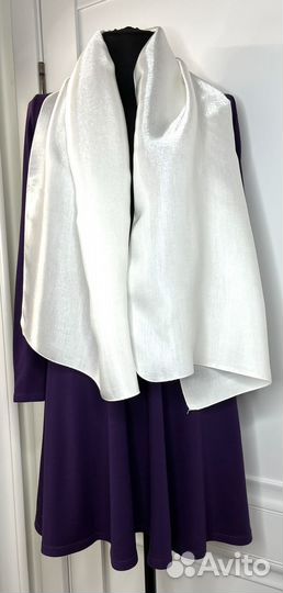 Белый струящийся шарфик