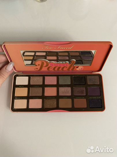 Палетка теней too faced sweet peach