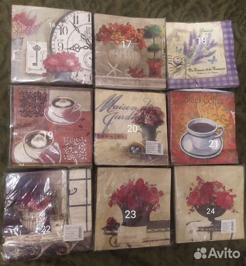 Салфетки для декупажа пачками