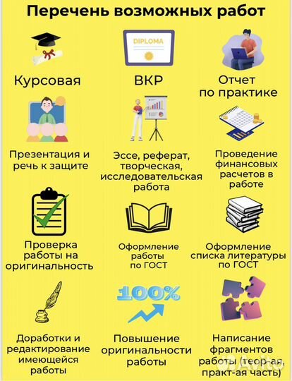 Курсовая, дипломная работа, вкр, практика