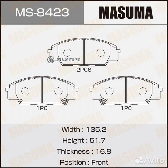 Masuma MS-8423 Колодки торм.пер
