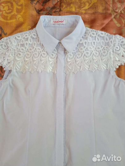 Блузка белая для девочки,р.146