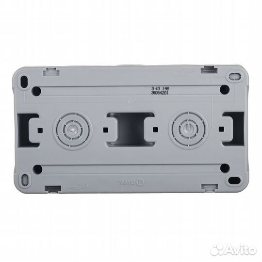 Розетка 36064201 двойная открытая установка серая