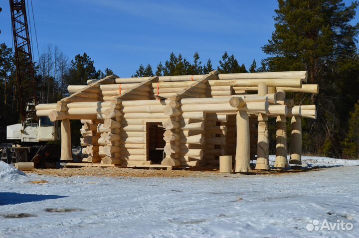Сруб бани. Дикий сруб. Срубы Канадской рубки на за