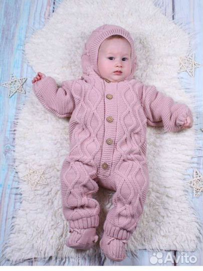 Комбинезон детский вязанный утепленный