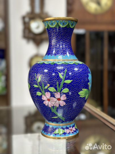 Ваза Клуазоне перегородчатая эмаль 21см