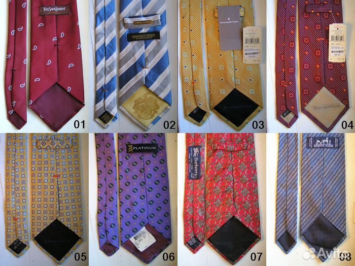 Галстуки топ-брендов из США (по 1 экземпляру)