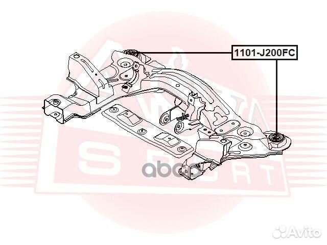 Сайлентблок подрамника задний 1101J200FC asva