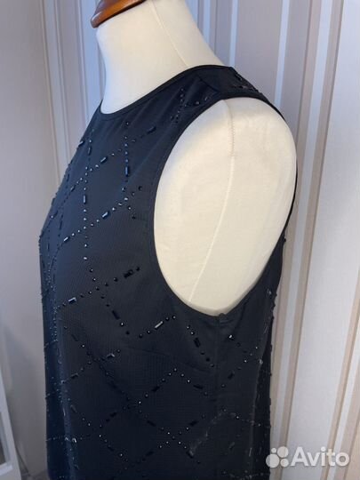 Костюм топ юбка HM 44 S черный бисер