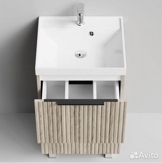 Тумба с раковиной Дольчи 50см напольный, Дубослив