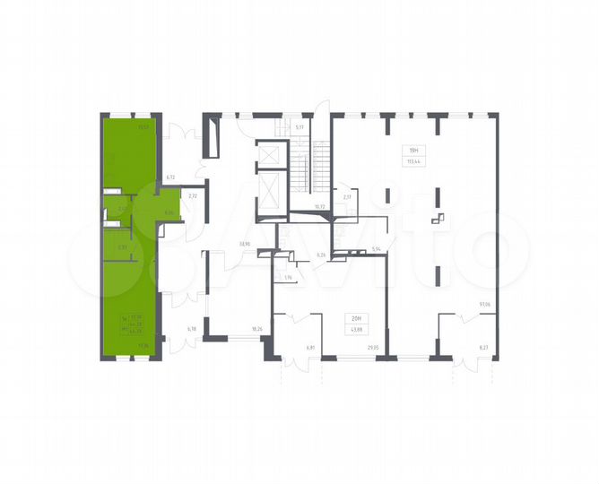 1-к. квартира, 44,3 м², 1/16 эт.