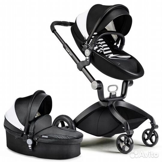 Коляска 2 в 1 эко кожа hot mom