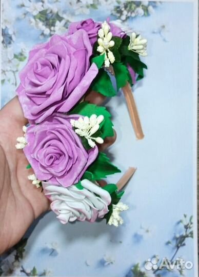 Ободок ручной работы розы