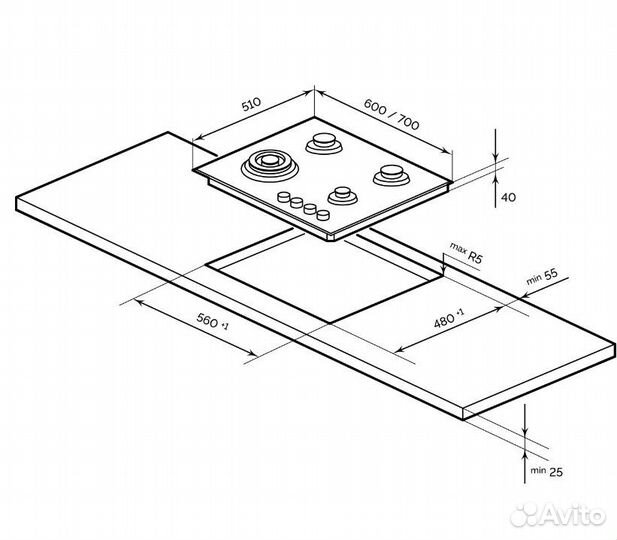 LEX GVS 642 IX газовая варочная поверхность